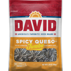 Davids Jumbo Sunflower Seeds Spicy Queso 5.25oz