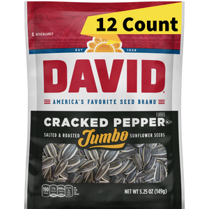 Davids Jumbo Sunflower Seeds Cracked Pepper 5.25oz