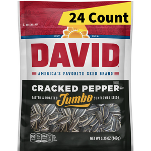 Davids Jumbo Sunflower Seeds Cracked Pepper 5.25oz