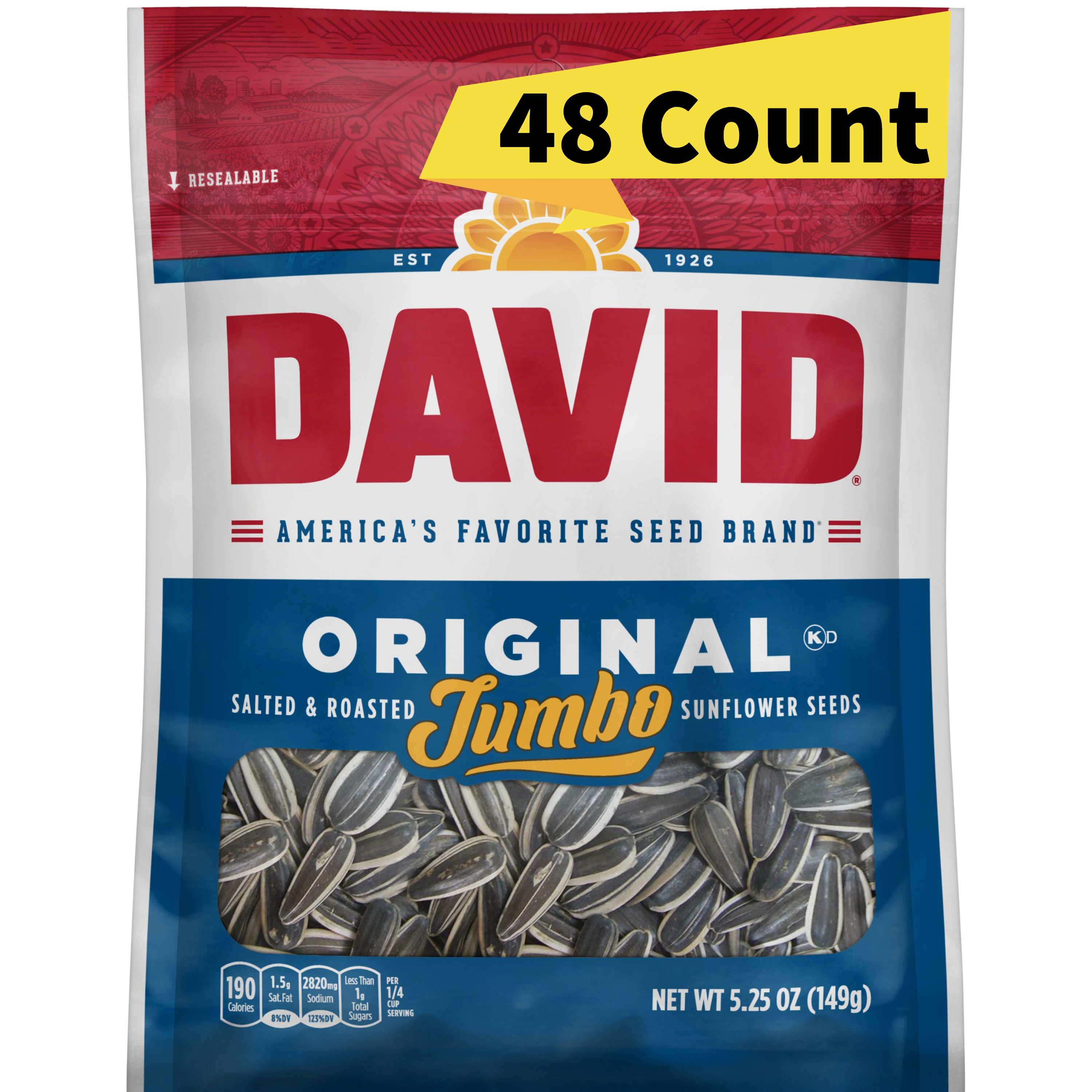 David's Jumbo Sunflower Seeds Original 5.25 Oz