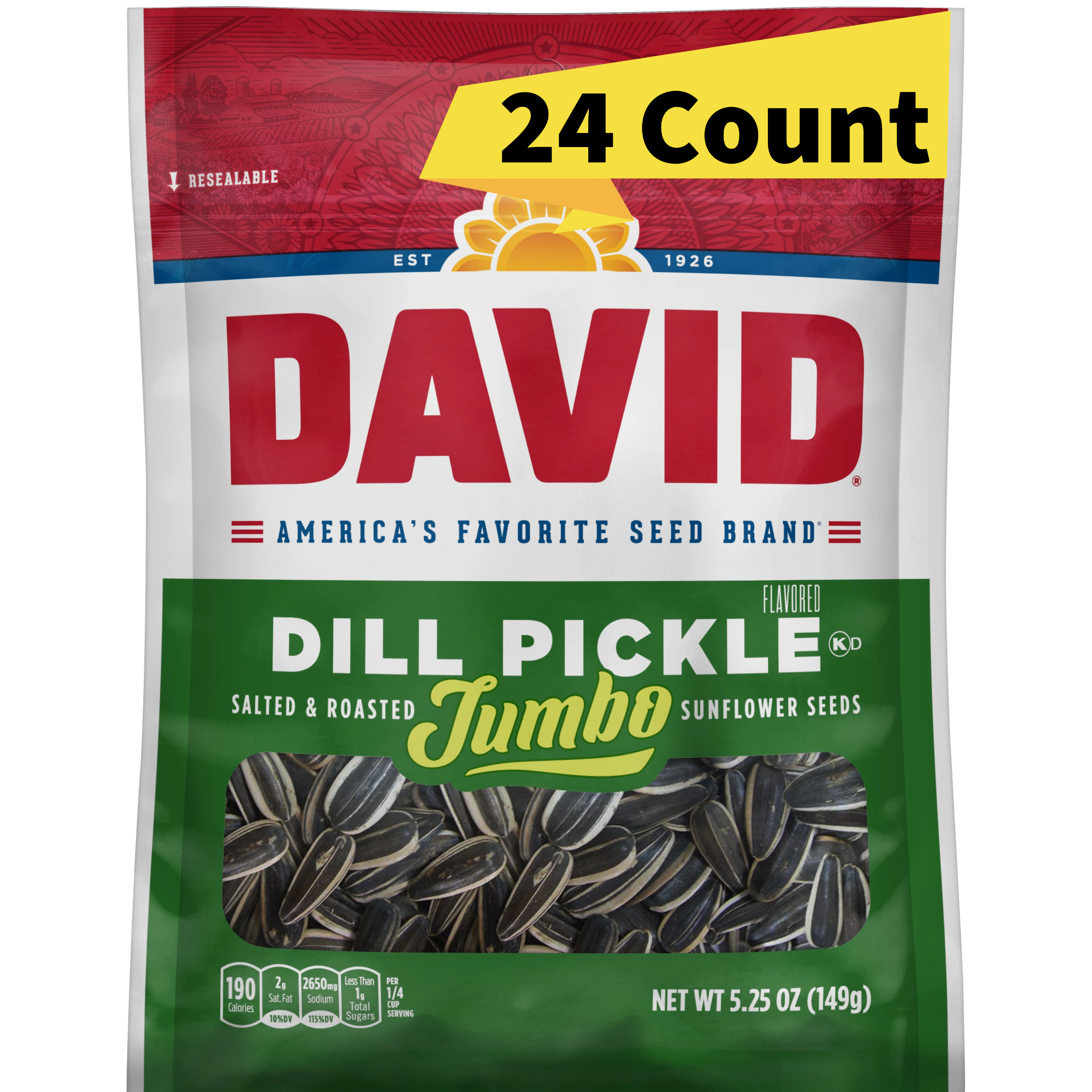 David's Jumbo Sunflower Seeds Dill 5.25 Oz