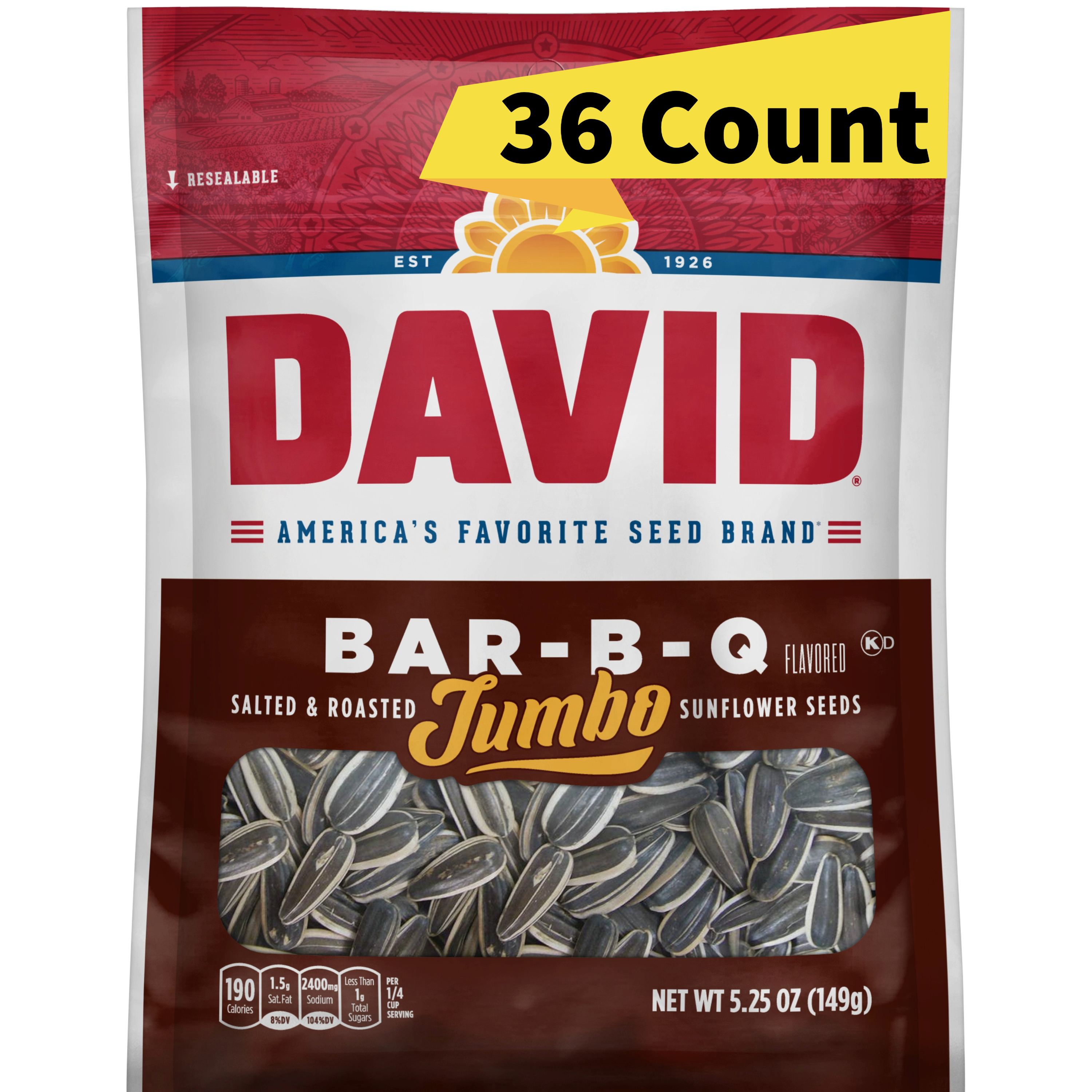 David's Jumbo Sunflower Seeds Bbq 5.25 Oz