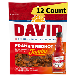 David's Jumbo Sunflower Seeds Franks Red Hot 5.25oz