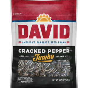 Davids Jumbo Sunflower Seeds Cracked Pepper 5.25oz